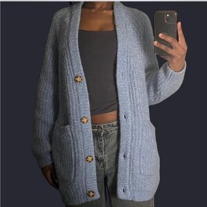 Zara Sky Blue Knit Cardigan